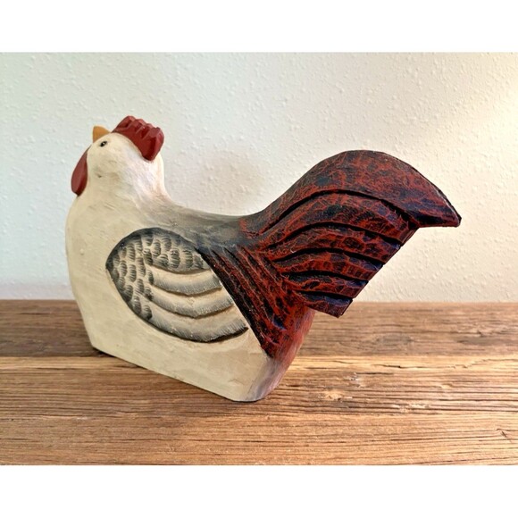 James Haddon Wooden Chicken Folk Art Hand Carved and Painted - Picture 4 of 15